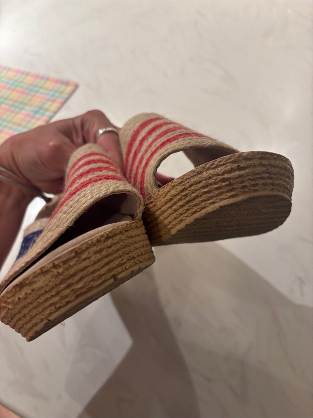 Sbicca of California Slide Sandals in American Flag Red, White & Blue - Picture 3 of 7